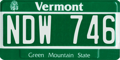 VT license plate NDW746