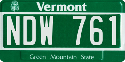 VT license plate NDW761