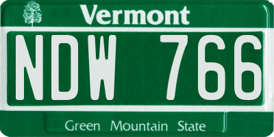 VT license plate NDW766
