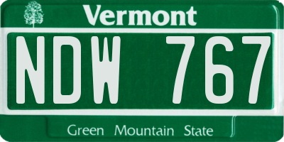 VT license plate NDW767