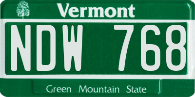 VT license plate NDW768