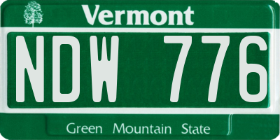 VT license plate NDW776