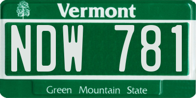 VT license plate NDW781