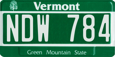 VT license plate NDW784