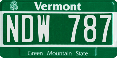 VT license plate NDW787