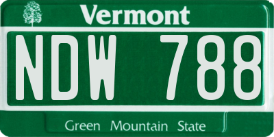 VT license plate NDW788
