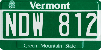VT license plate NDW812