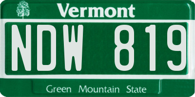 VT license plate NDW819