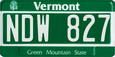 VT license plate NDW827