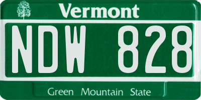 VT license plate NDW828