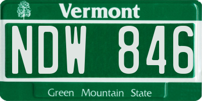 VT license plate NDW846