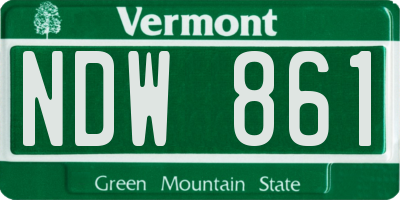 VT license plate NDW861