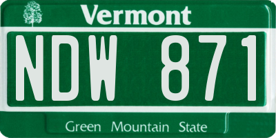 VT license plate NDW871