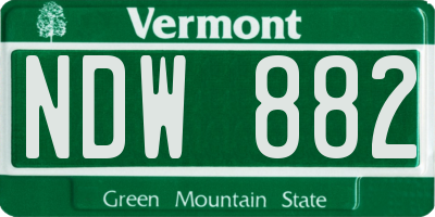 VT license plate NDW882