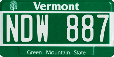 VT license plate NDW887