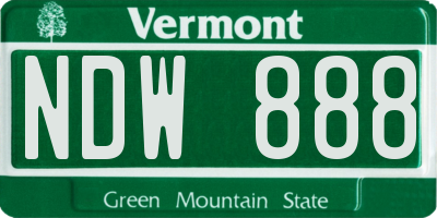 VT license plate NDW888