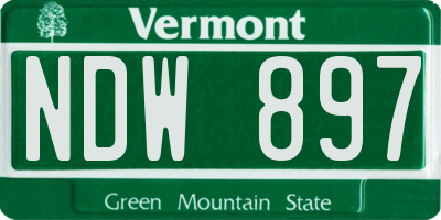 VT license plate NDW897