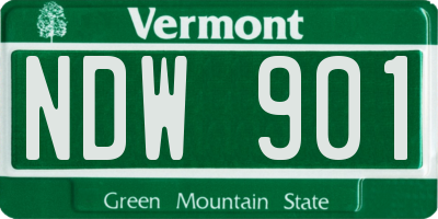 VT license plate NDW901