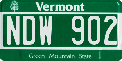 VT license plate NDW902