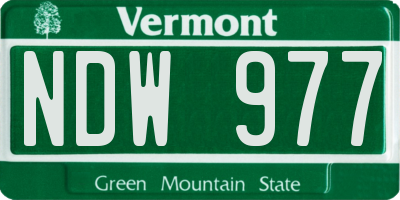 VT license plate NDW977