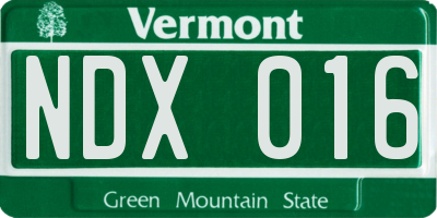 VT license plate NDX016