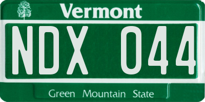 VT license plate NDX044