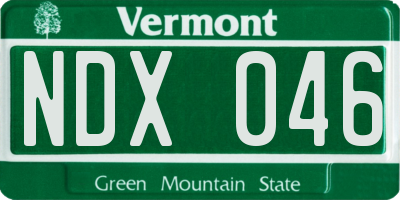 VT license plate NDX046