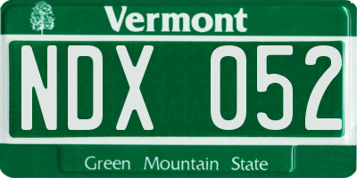 VT license plate NDX052