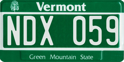 VT license plate NDX059
