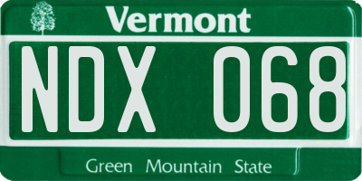 VT license plate NDX068