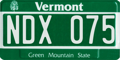 VT license plate NDX075