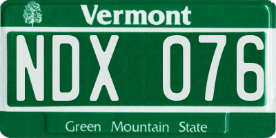 VT license plate NDX076