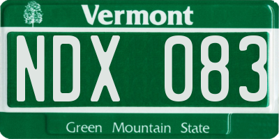 VT license plate NDX083