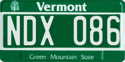 VT license plate NDX086