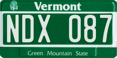 VT license plate NDX087