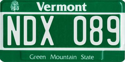 VT license plate NDX089
