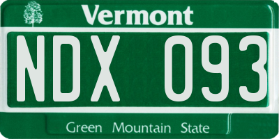 VT license plate NDX093