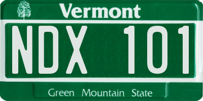 VT license plate NDX101