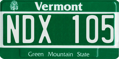 VT license plate NDX105