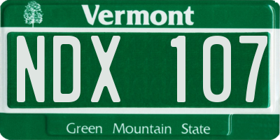 VT license plate NDX107