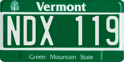 VT license plate NDX119