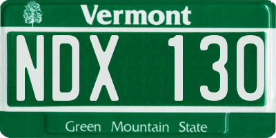 VT license plate NDX130