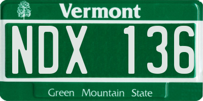 VT license plate NDX136