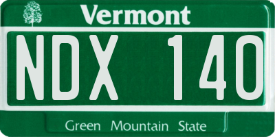 VT license plate NDX140
