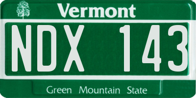 VT license plate NDX143