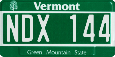 VT license plate NDX144