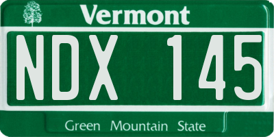 VT license plate NDX145