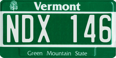 VT license plate NDX146