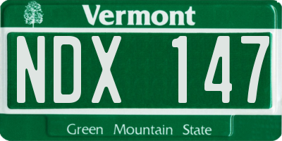VT license plate NDX147