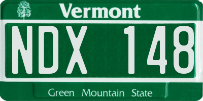VT license plate NDX148